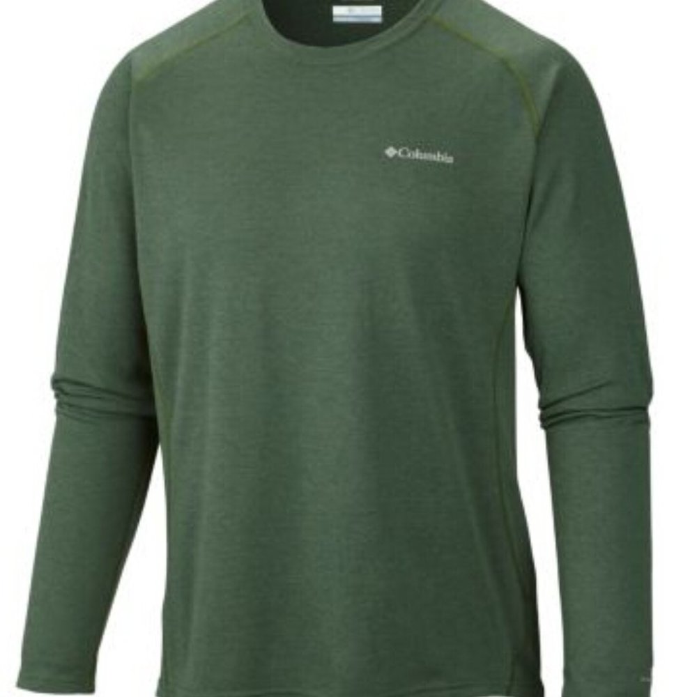Columbia Royce Peak knit shirt, Green, L, EUC
